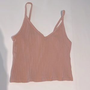 Ribbed Pink crop top
